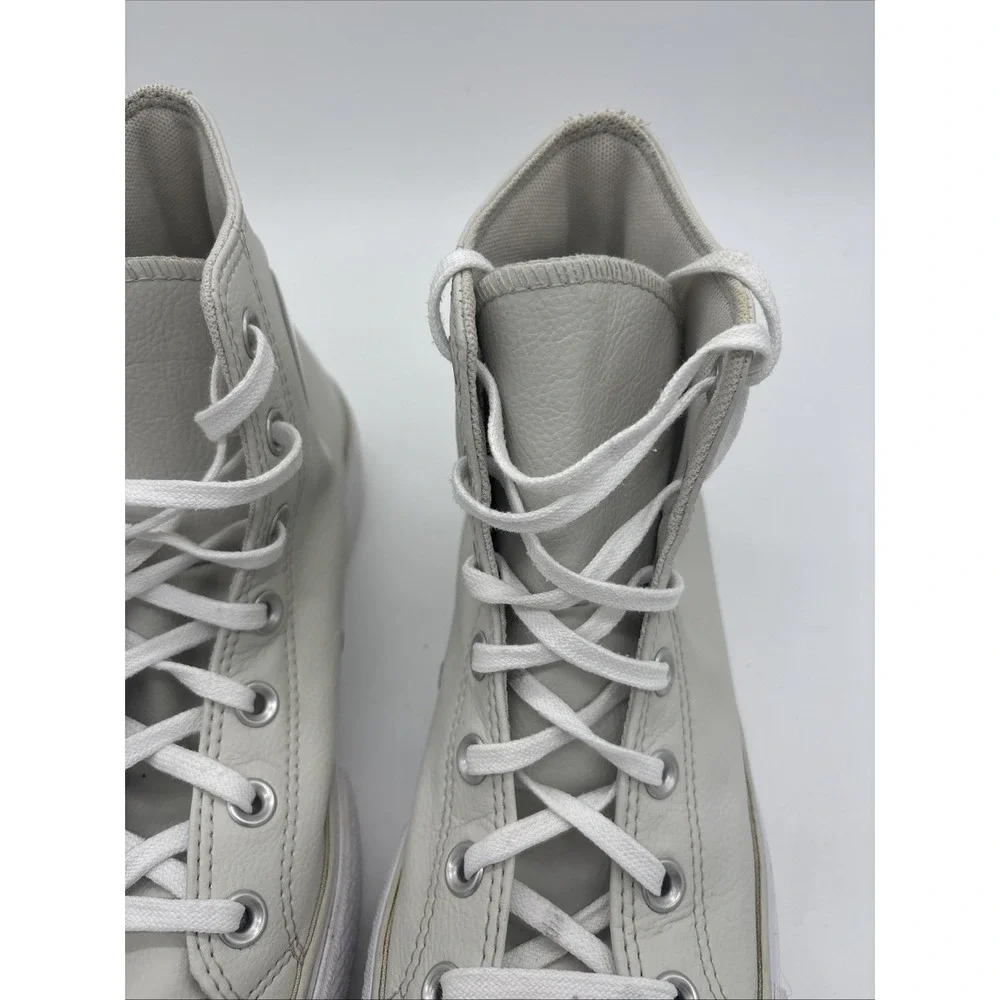 Cream Converse Chuck Taylor All Star  High Top Lift Platform Leather Women 9